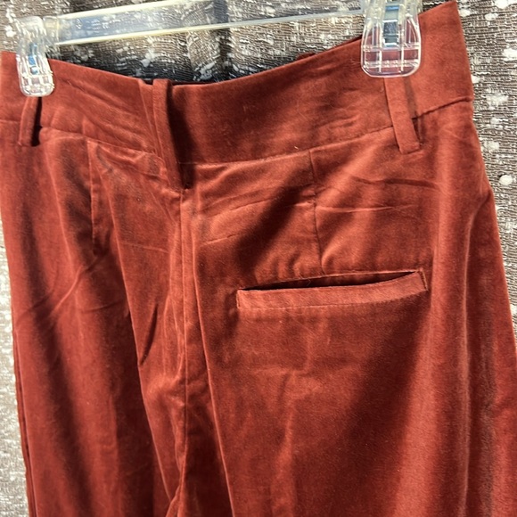 Banana Republic Red Pleated Slash Pocket Wide-Leg Pants Petite Size 4 - Picture 8 of 12